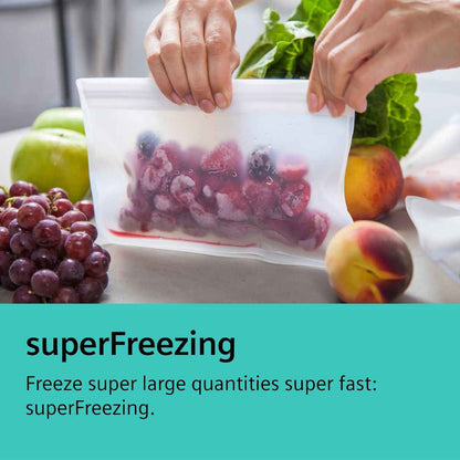 Siemens iQ300 530L Free-Standing Bottom Freezer Refrigerator – Inox-Look (Model KG55NVLE0M)