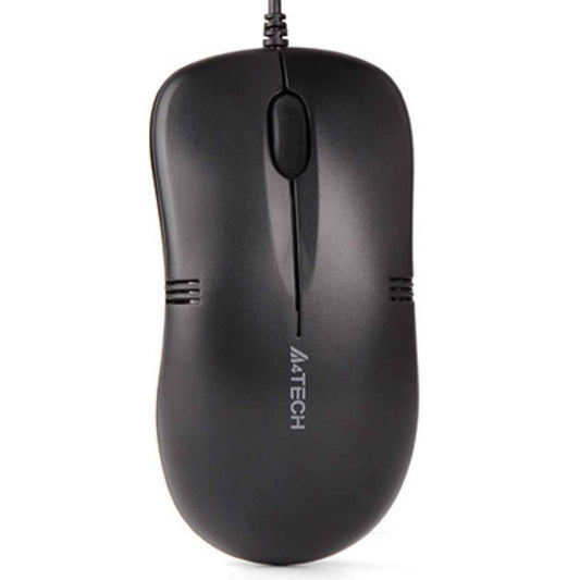 A4Tech OP-560NU / OP-560NUS Wired Silent Mouse – 1200 DPI, 4-Way Scroll, Dust-Resistant Wheel, Black
