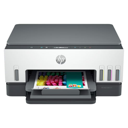 HP Smart Tank 670 All-in-One Printer, Print, Scan, Copy, Wireless, Scan To PDF, Fast Two-sided Printing, Up To 18,000 Black Or 8,000 Color Pages, White/Grey - 6UU48A