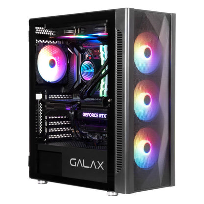 GALAX ALLSYNC Mid Tower ATX PC Case Tempered Glass Side Panel Remote Customization Peak Airflow Fits Up to 6*120mm Fans 360mm Radiators USB 3 0/2 0 HD Audio |Black
