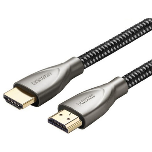 UGREEN 50108 HDMI 2.0 Carbon Fiber Zinc Alloy Cable | 2 Meter | 24K Metal-Plated Head | Gray
