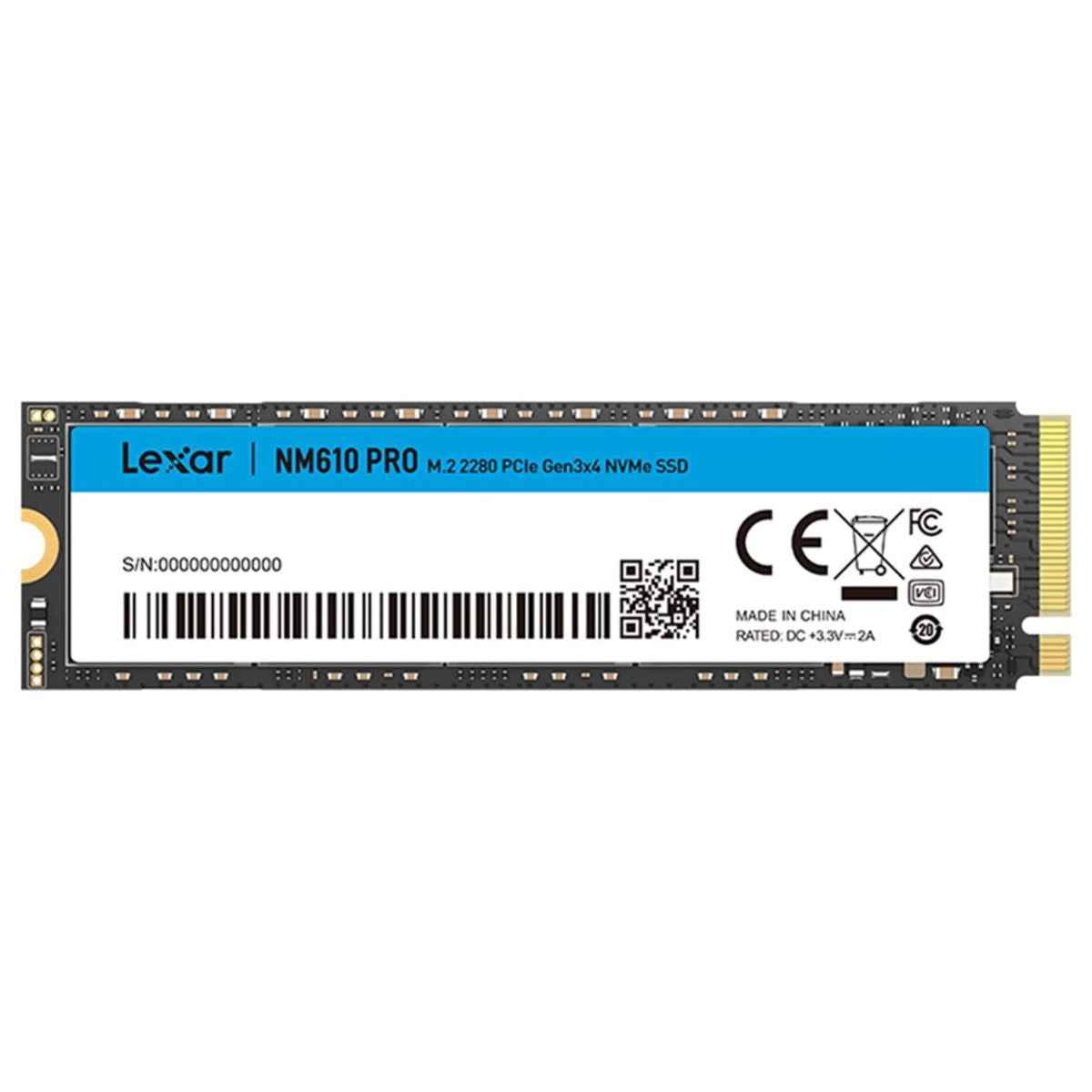 Lexar NM610PRO 1TB M.2 2280 PCIe Gen3x4 NVMe Internal SSD – 3300MB/s Read, 2600MB/s Write, Shock Resistant