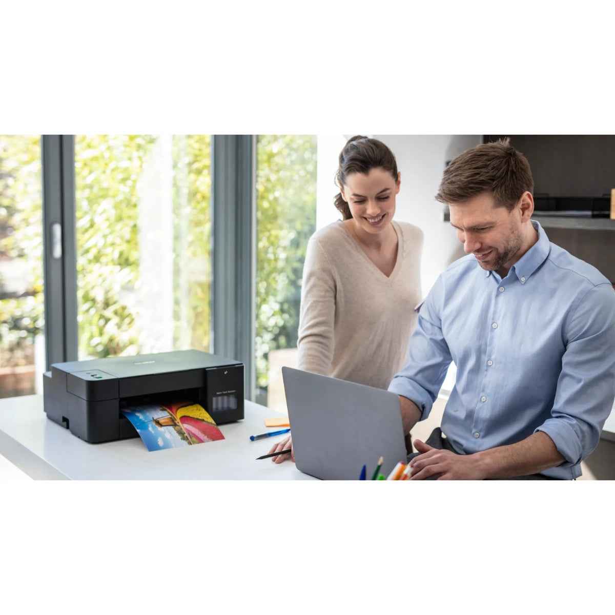 DCP-T220 Ink Tank Printer, Up to 16/9 ipm (Mono/Colour), Hi-Speed USB 2.0, Up to 1200x6000 Dpi Resolution, Refill Ink Tank System, Print / Scan / Copy Functions, Black | DCP-T220