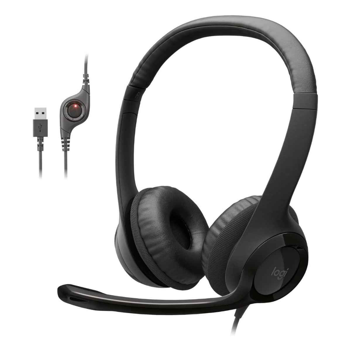 Logitech H390 USB Headset with Noise-Canceling Mic – Digital Stereo Sound & Plug-and-Play USB-A Connectivity