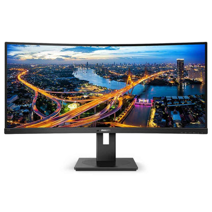 Philips B Line Series Curved Monitor, 34" VA Display, WQHD Resolution, 100Hz Refresh Rate, 4ms (GtG) Response Time, 1500R Curvature, SmartImage, Flicker-Free, Black | 345B1C