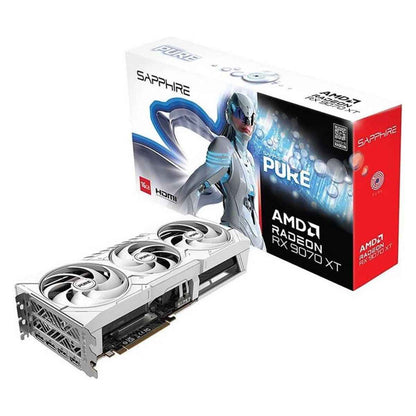 Sapphire PURE AMD Radeon RX 9070 XT Graphics Card, 16GB GDDR6, 256-Bit Memory, 3010 MHz Boost Clock, PCIe 5.0 x16 | 11348-02-20G