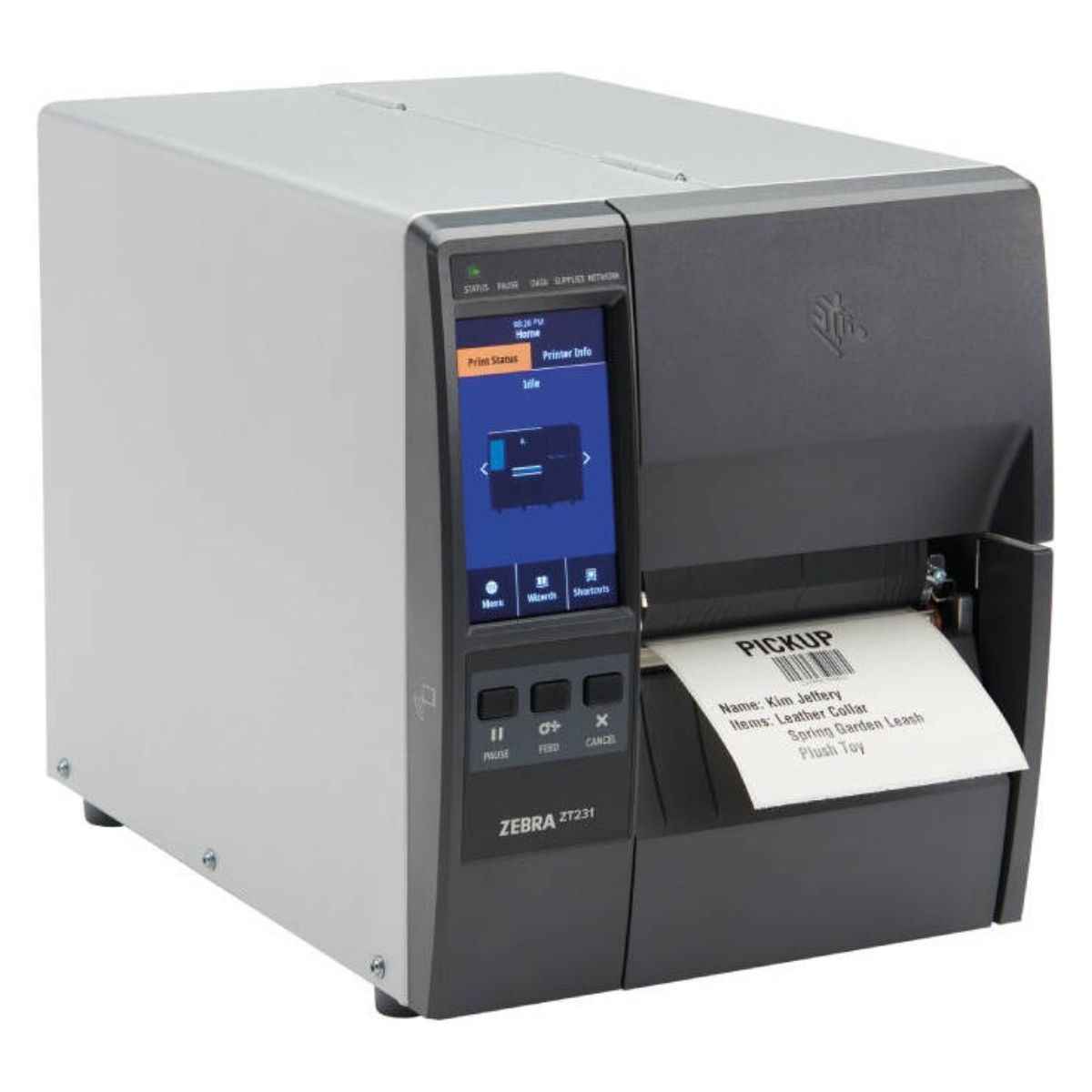 Zebra ZT231 Barcode Label Printer, Thermal Transfer, 203 dpi/8 Dots Per mm Resolution, Up to 12 ips Print Speed, USB, Serial, Ethernet, BTLE, USB Host, Gray
