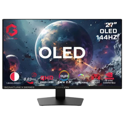 GAMEON GO27QDOLD144 27-Inch OLED QHD Gaming Monitor | 144Hz | 0.03ms | HDMI 2.1 | FreeSync & Adaptive-Sync | GO27QDOLD144