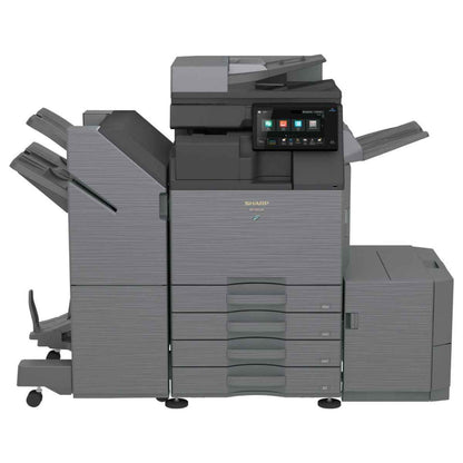 SHARP BP-50C26 MFP Color Laser Printer, 26 ppm Print Speed, Std 650 Max 6300 Sheets Paper Capacity, 128GB SSD, 1200 DPI, 10.1" Touch Display, Wireless LAN, Smart Scanning, Gray | BP-50C26
