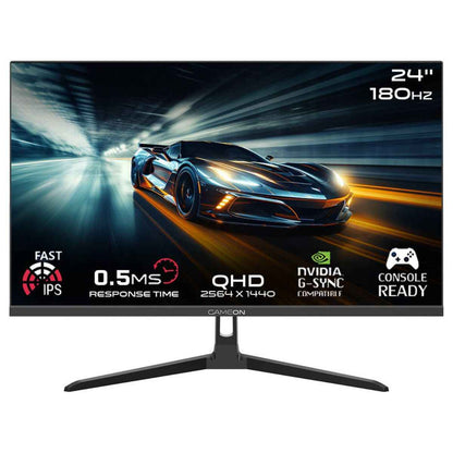 GAMEON Pro Series Gaming Monitor, 24" Inch QHD 180Hz IPS Display, 0.5ms Response Rate, HDMI 2.1, HDR10, FreeSync, Supports PS5, VESA 100x100mm Compatible, Speakers, Black | GOAE24QHD180IPS