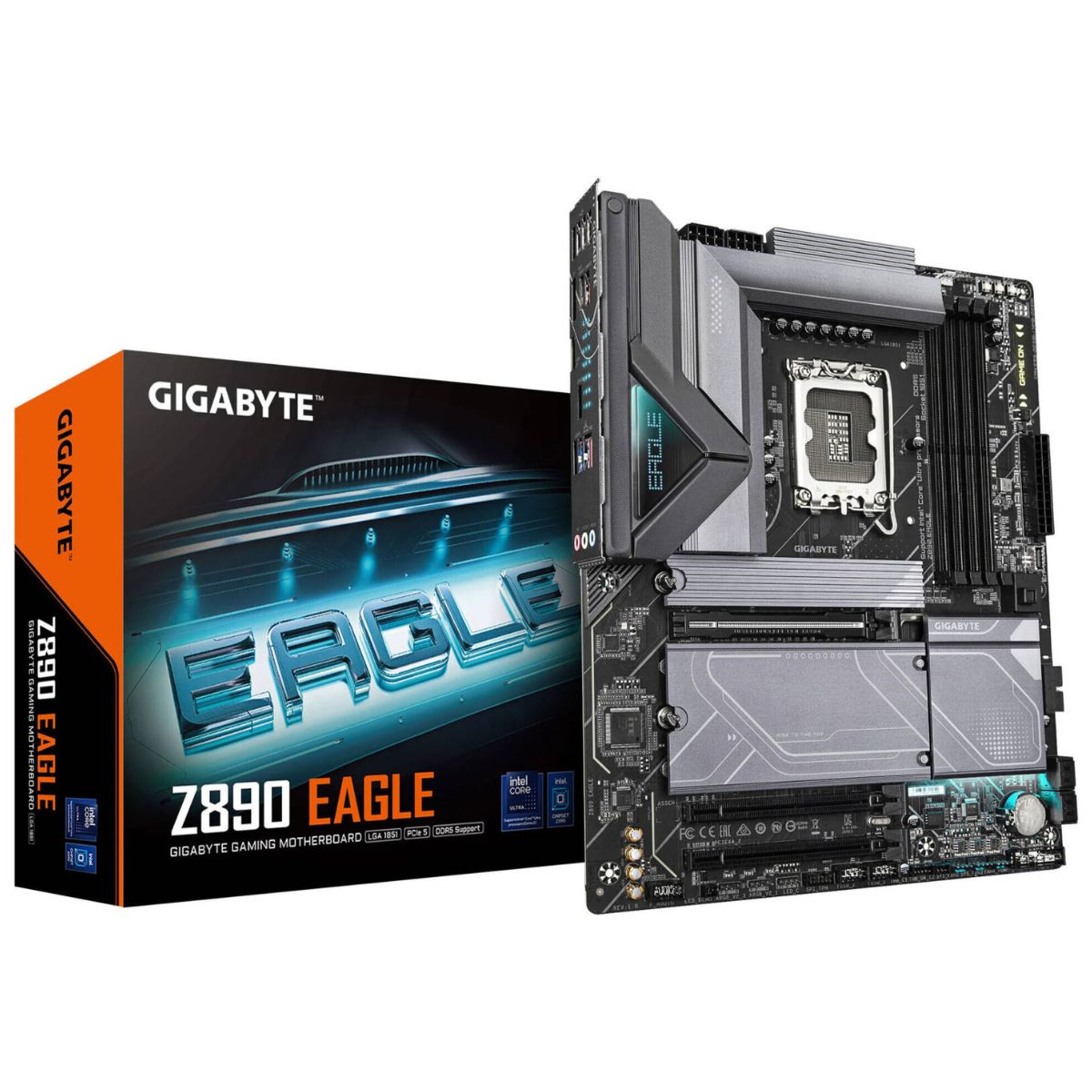 GIGABYTE Z890 Eagle LGA 1851 ATX Motherboard, Intel Z890 Express Chipset, 4x DDR5 DIMM Slots, Up to 256GB Max Memory, 1x PCIe 5.0 x16 Slot, 4x M.2 Slots | Z890-EAGLE