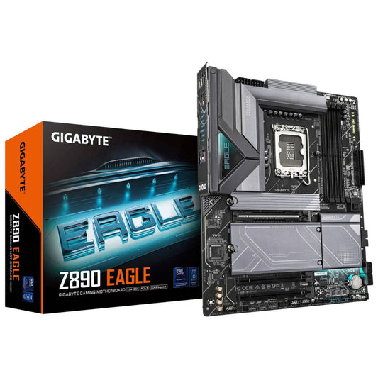 GIGABYTE Z890 Eagle LGA 1851 ATX Motherboard, Intel Z890 Express Chipset, 4x DDR5 DIMM Slots, Up to 256GB Max Memory, 1x PCIe 5.0 x16 Slot, 4x M.2 Slots | Z890-EAGLE