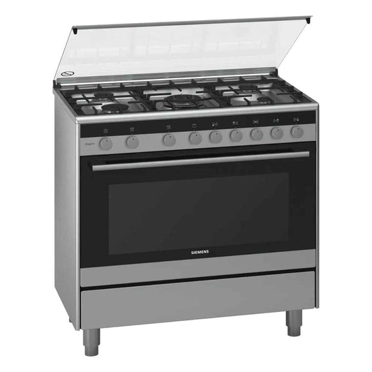 Siemens iQ100 Free-Standing Gas Range Cooker HG73G6357M With Sabaf Burners – 90 × 60 cm, Stainless-Steel Finish