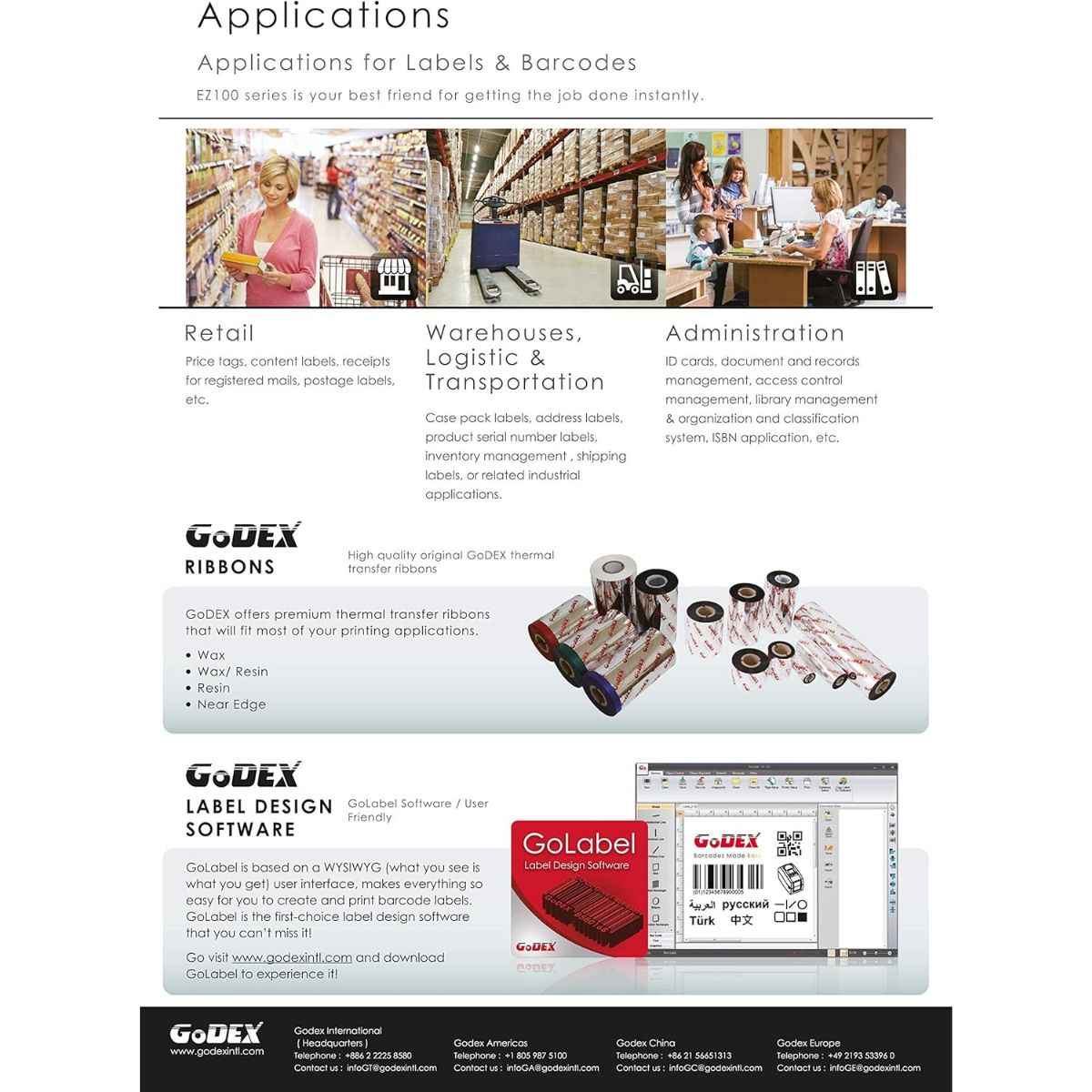 GoDEX EZ120 Barcode Printer, Codepage, Auto Switching | EZ120