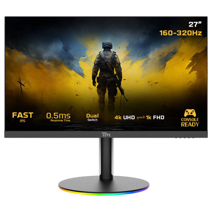 Twisted Minds Dual Switch 27″ Gaming Monitor – UHD/FHD IPS, 160Hz/320Hz, 0.5ms, HDMI, HDR10, G-Sync & FreeSync