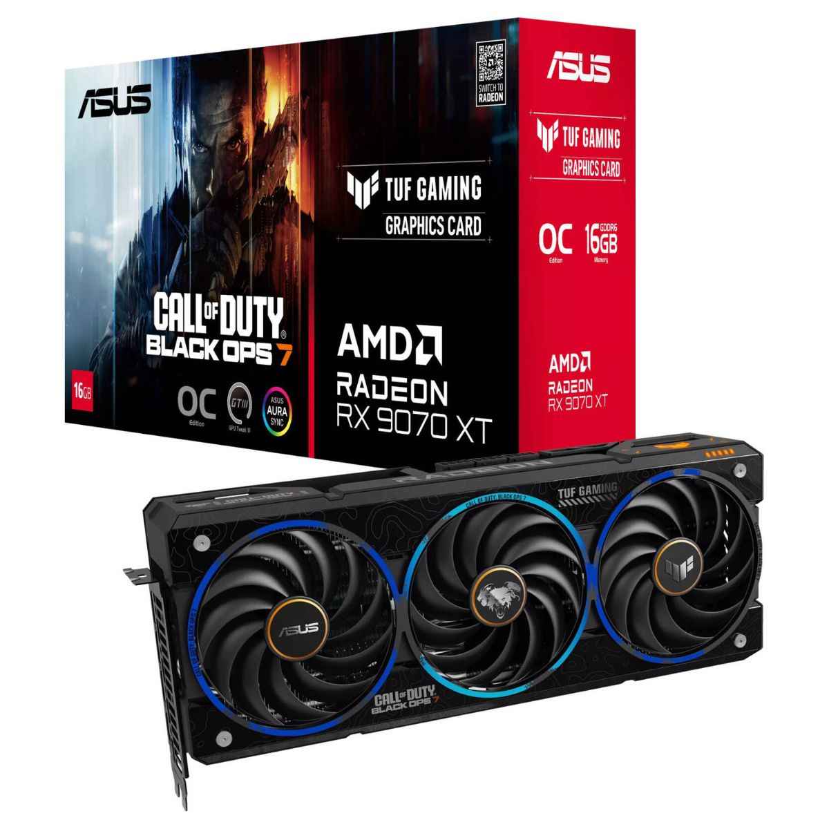 ASUS TUF Gaming Radeon RX 9070 XT Black Ops 7 Edition Graphics Card – 16GB GDDR6, PCIe 5.0, High-Performance Gaming GPU