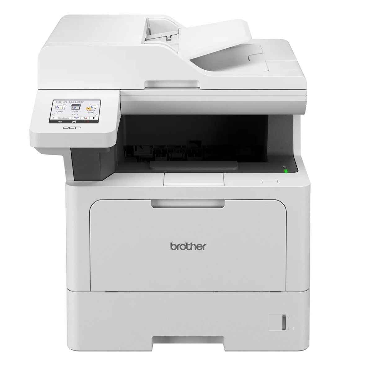Brother DCP-L5510DW Mono Laser Printer, Print  ,Scan, Copy, Up to 50 PPM Print Speed, Up to 1200 x 1200 DPI Resolution, 8.9cm Color Touchscreen Panel Operation, White | L5510DW