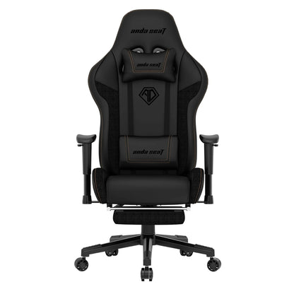 AndaSeat Jungle 2 Series Gaming Chair, Sturdy Retractable Footrest, Ergonomic Design, High-Quality PVC Leather, Lifetime Framework | Black