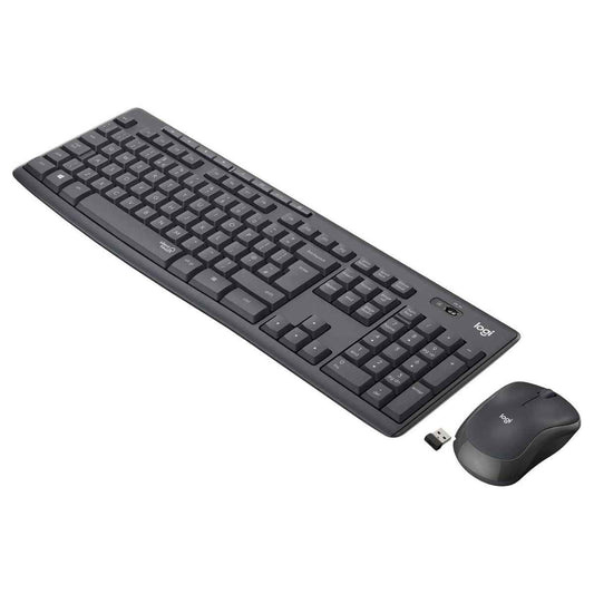 Logitech MK295 Silent Wireless Keyboard and Mouse Combo | SilentTouch Technology | 2.4GHz Wireless Connectivity | 10m Wireless Range | Nano USB Receiver | English/Arabic Layout | Graphite | 920-009801