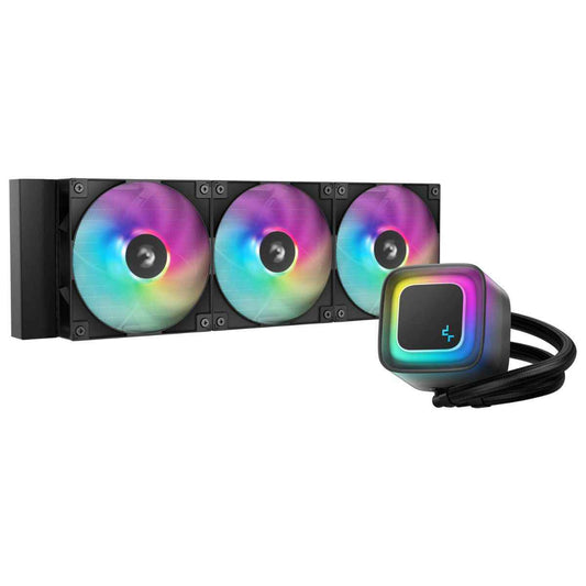 DeepCool LE360 V2 Liquid CPU Cooler | 360mm Radiator | 3 x 120mm aRGB Fans | Up to 2100 RPM Fan Speed | 75.89 CFM Airflow | Hydro Bearing Fans | Anti-Leak Technology | Black | R-LE360-BKAMMC-G-2