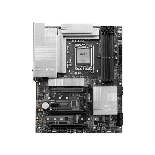 MSI Pro Z890-P Wi-Fi LGA 1851 ATX Motherboard, Intel Z890 Chipset, 4x DDR5 UDIMM Slots, Up to 256GB Max Memory, Wi-Fi 7 & BT 5.4, 3x PCI-E x16 Slots, 4x M.2 Slots - Black