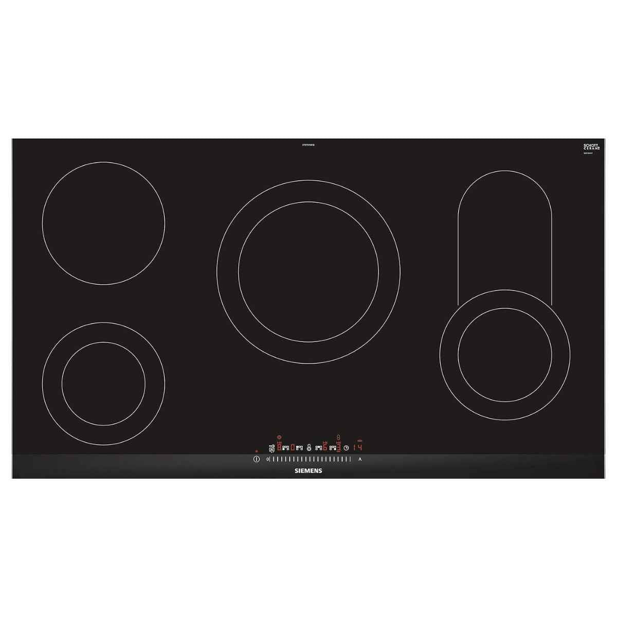 Siemens ET975FKB1Q Built-In Electric Hob – 90cm, Black, Ceramic Glass, Made in Germany