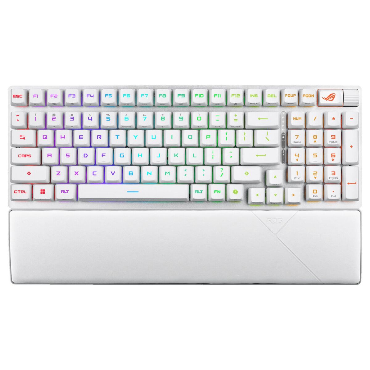 Asus ROG Strix Scope II 96 RX Wireless Mechanical Keyboard, RX Optical Switch, Sound-Dampening Foam, ABS Keycaps, Tri-Mode Connectivity, English - Arabic Layout, White | 90MP03S2-BKCA10