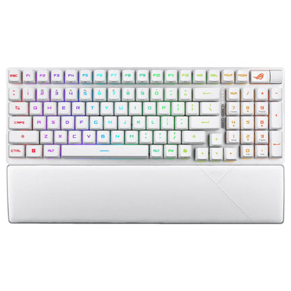 Asus ROG Strix Scope II 96 RX Wireless Mechanical Keyboard, RX Optical Switch, Sound-Dampening Foam, ABS Keycaps, Tri-Mode Connectivity, English - Arabic Layout, White | 90MP03S2-BKCA10