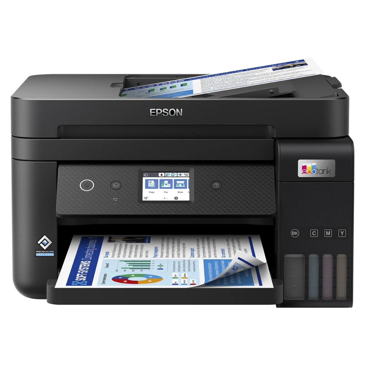 Epson EcoTank L6290 A4 Wi-Fi Duplex All-in-One Ink Jet Printer, 4800 x 1200 dpi Resolution, 15.5ipm Print Speed, 7500 Pages, LCD Screen, ADF Capability, Spill-free Ink Refilling, Black | L6290