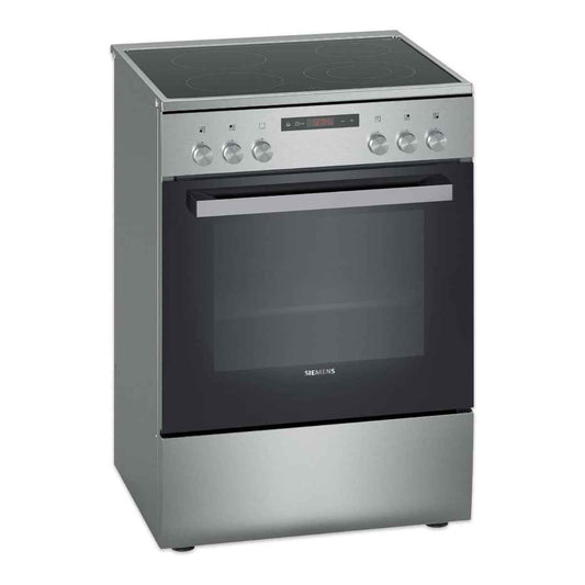 Siemens iQ300 Free-Standing Electric Cooker HK8Q3A150M Ceramic Hob, Stainless Steel, Digital Display, 66L Volume, 60cm Cooker, Ceramic Cooker, 6 Cooking Modes, Red LED Display With Knob Control Interface