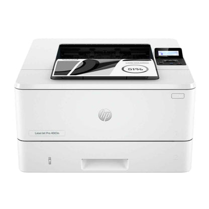HP LaserJet Pro 4003n A4 Monochrome Laser Printer – Up to 42 ppm, 1200 × 1200 dpi, 900-Sheet Capacity, USB &amp; Ethernet, LCD Display, White | 2Z611A