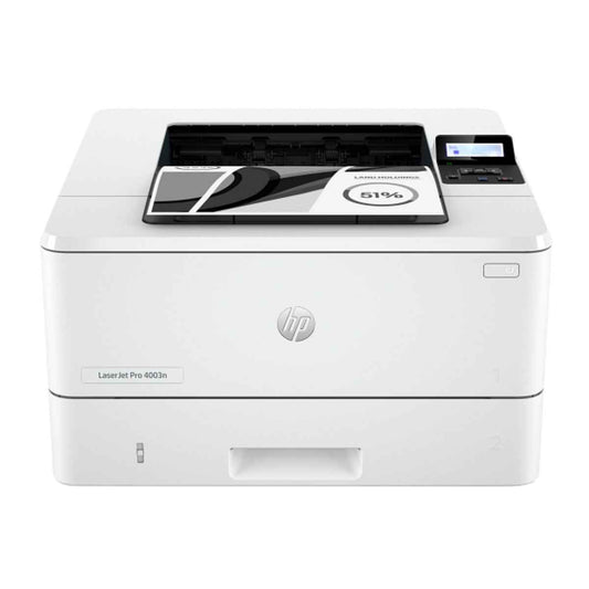 HP LaserJet Pro 4003n A4 Monochrome Laser Printer – Up to 42 ppm, 1200 × 1200 dpi, 900-Sheet Capacity, USB &amp; Ethernet, LCD Display, White | 2Z611A
