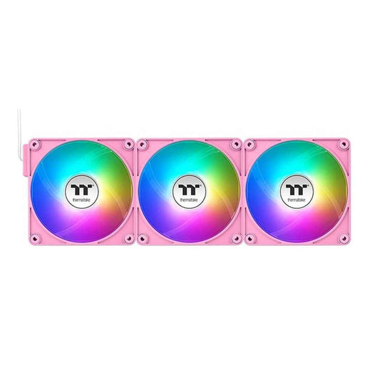 Thermaltake CT120 EX Reverse ARGB PC Cooling Fan – 120mm, Reverse Blades, 2000 RPM, 65.82 CFM Airflow, Hydraulic Bearing, Pack of 3, Pink | CL-F225-PL12PK-A