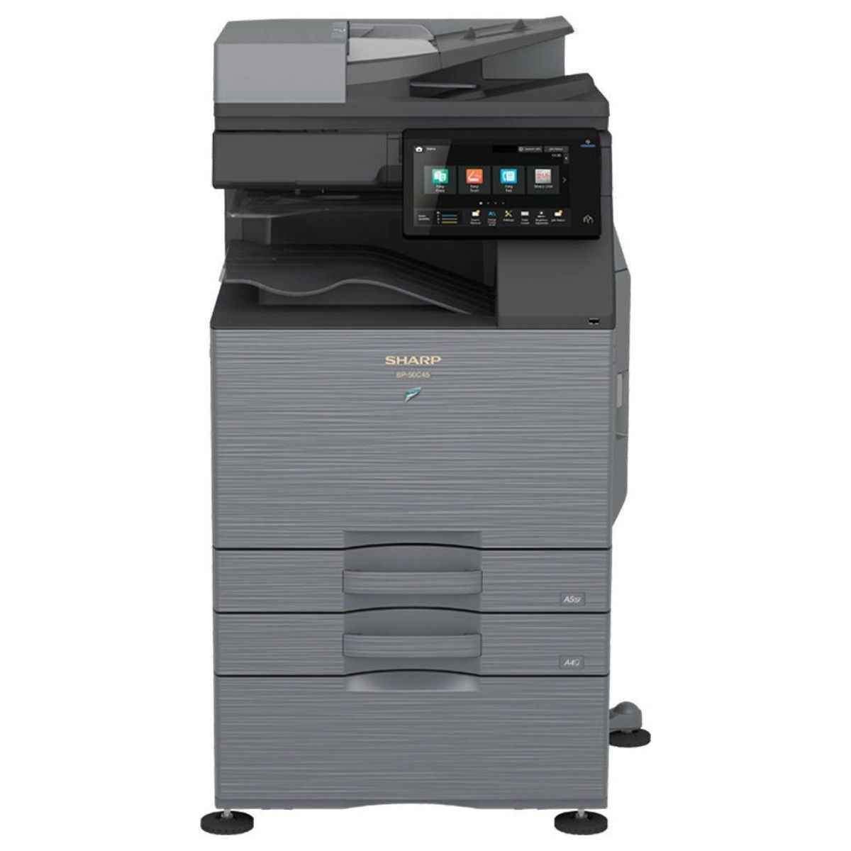 SHARP BP-50C31 A3 Color MFP Laser Printer, 31PPM Print Speed, Std 650 Max 6,300 Sheets Paper Capacity, 128 GB SSD, 1200 DPI, 10.1" Touch Panel, Smart Scanning, Gray | BP-50C31
