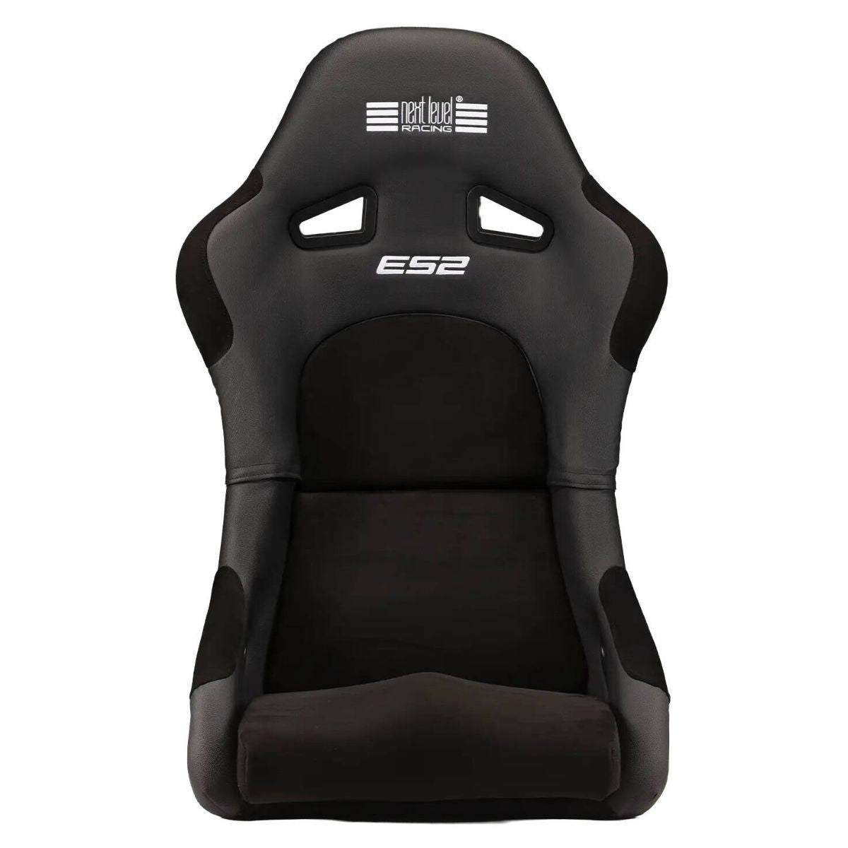 Next Level Racing Elite ES2 Sim Racing Seat | Premium Suede Finish | Ergonomic Bucket Design | PU Molded Foam | Integrated Leg &amp; Lumbar Support | FIA Licensed | Black | NLR-E060