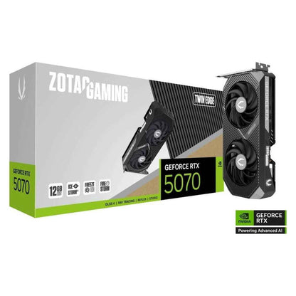 ZOTAC GAMING GeForce RTX 5070 Twin Edge Graphics Card, 12GB GDDR7, 192-Bit, 6144 CUDA Cores, PCIe 5.0 | ZT-B50700E-10P