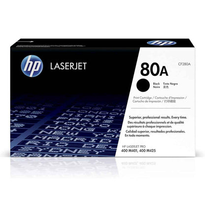 HP 80A Black Original LaserJet Toner Cartridge – CF280A, Genuine HP Toner, Approx. 2,700 Pages, Professional Black Printing, Black