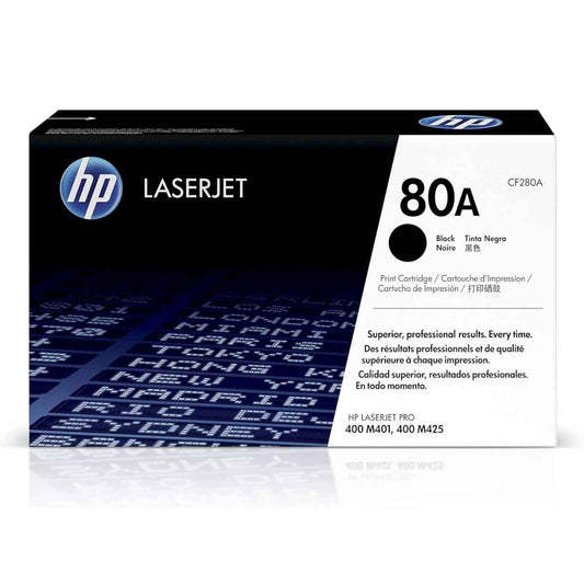 HP 80A Black Original LaserJet Toner Cartridge – CF280A, Genuine HP Toner, Approx. 2,700 Pages, Professional Black Printing, Black