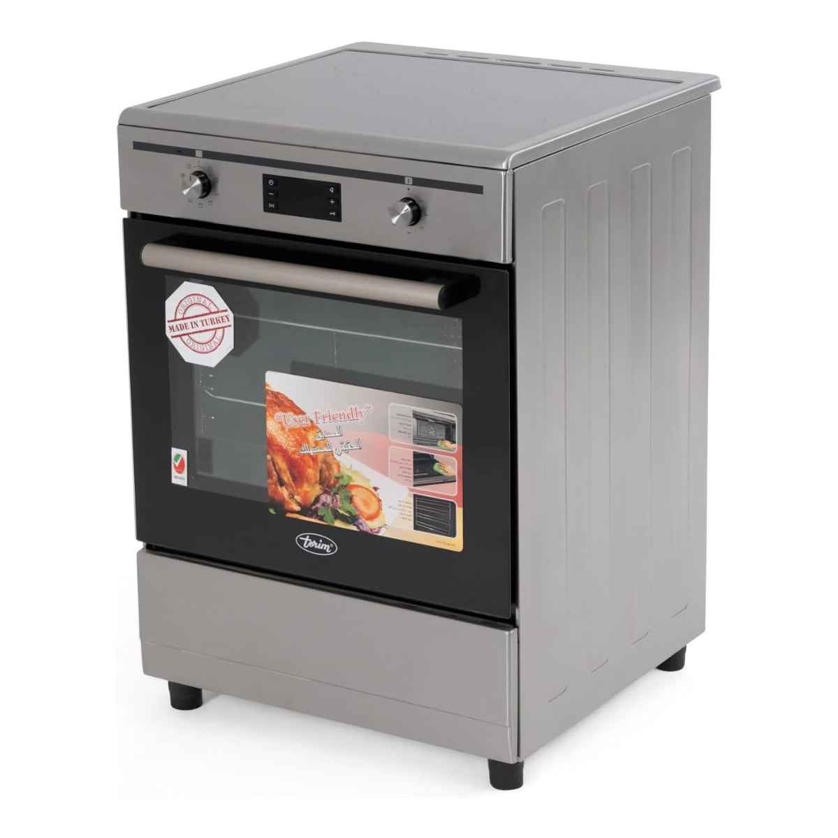 Terim TERIC66ST Freestanding Electric Cooker – Induction, 60 cm Width, Stainless Steel/Black Finish