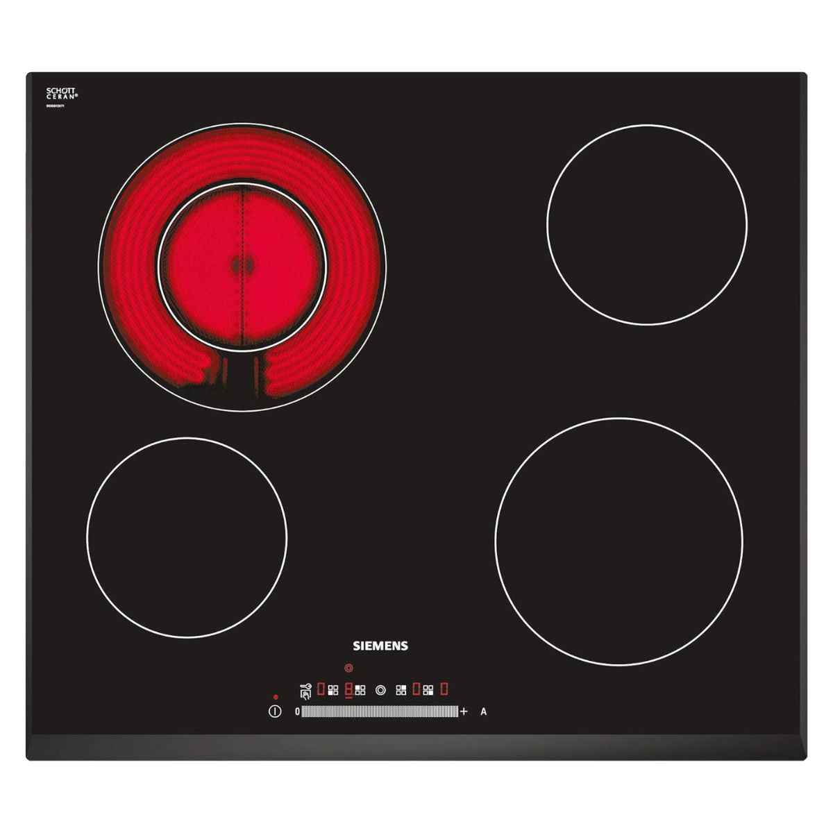 Siemens ET651NF17Q Built-In Electric Hob – 60cm, Black, Ceramic Glass, Made in Germany