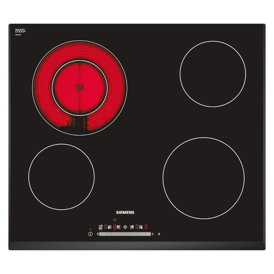 Siemens ET651NF17Q Built-In Electric Hob – 60cm, Black, Ceramic Glass, Made in Germany
