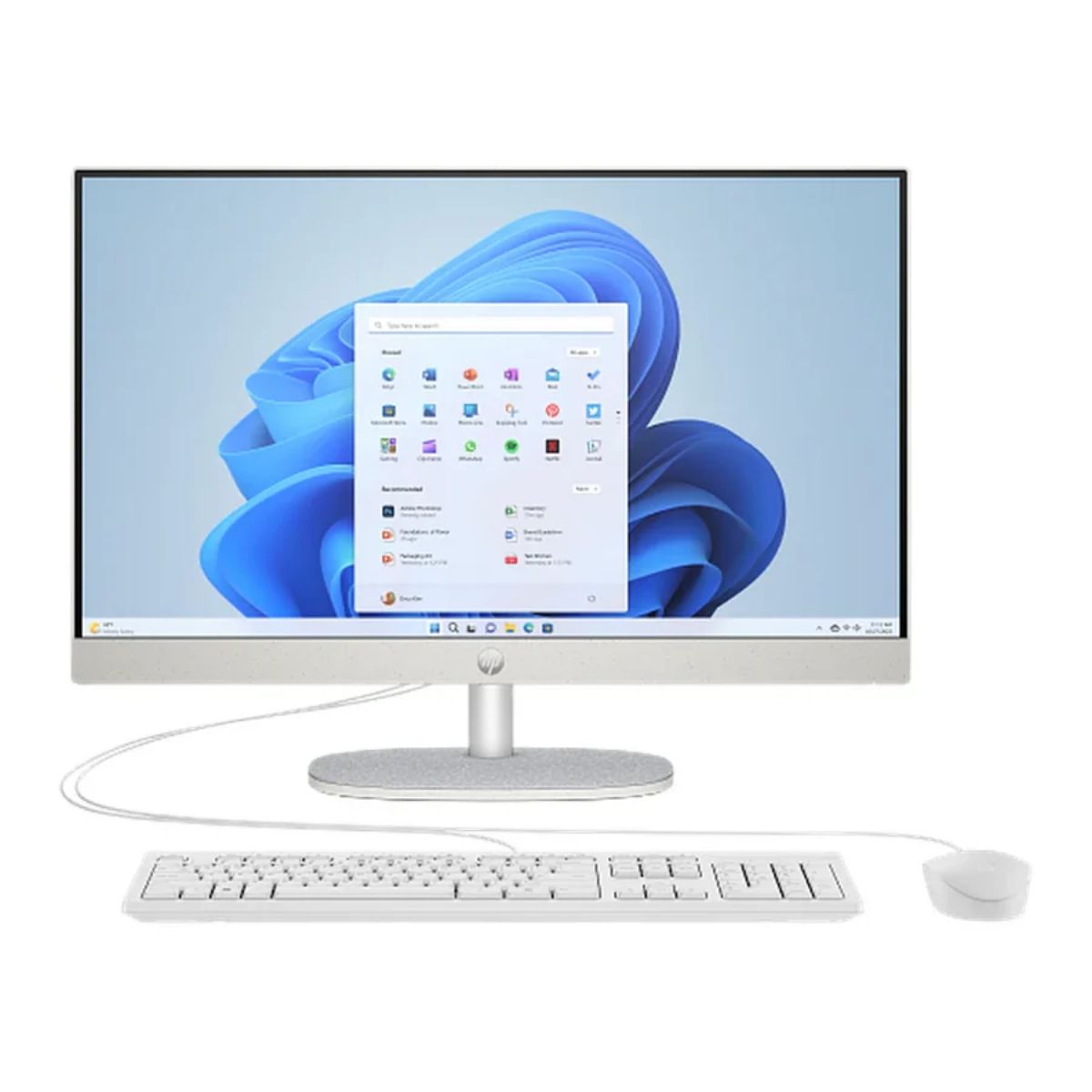 HP All-in-One 24-cr0383 Desktop PC | Intel Core i7-1355U | 23.8-Inch FHD IPS | 16GB RAM | 512GB SSD | DOS | Shell White | D75CYEA