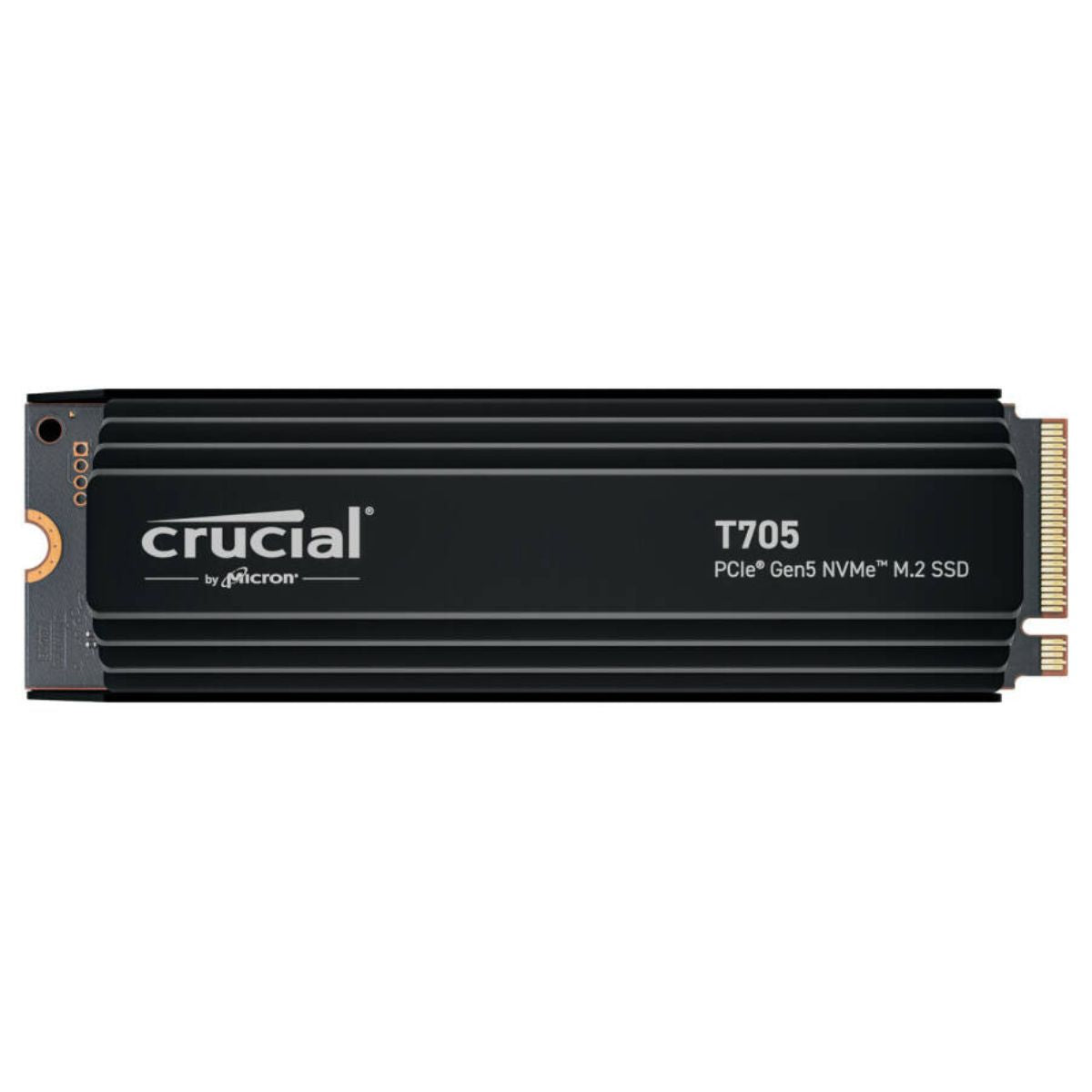 Crucial T705 NVMe SSD with Heatsink | Up to 4TB Capacity | PCIe Gen5 x4 | M.2 2280 | Up to 14,100 MB/s Read &amp; 12,600 MB/s Write | 2400 TBW | Black