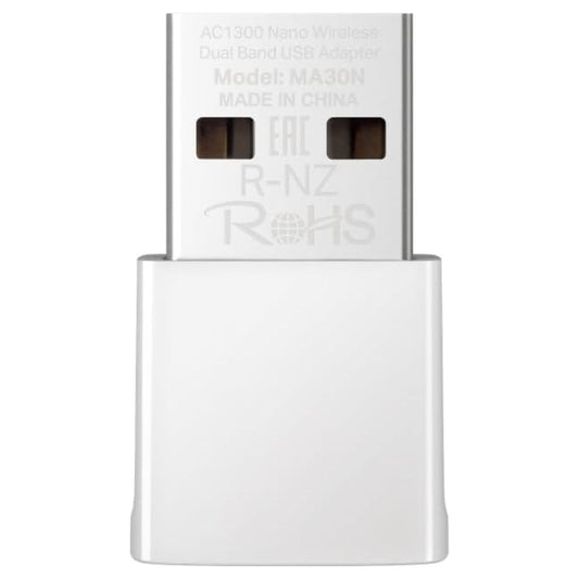 MERCUSYS MA30N AC1300 Nano Wi-Fi Adapter | Dual-Band 1267 Mbps | USB 2.0 | Internal Antenna | WPA3 | Black