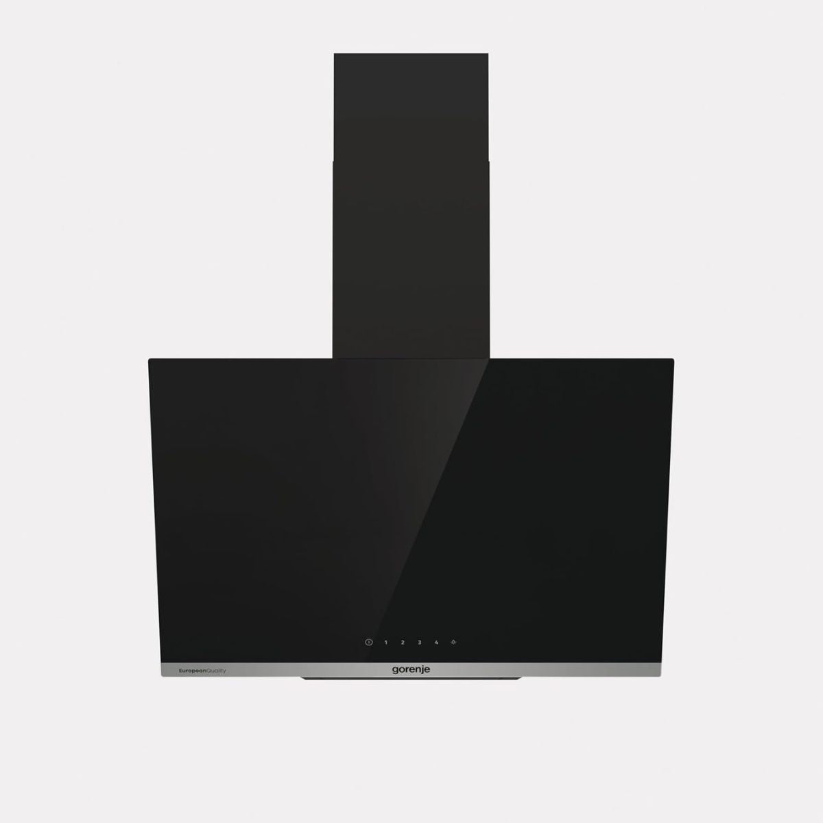 Gorenje WHI644EB Built-In Inclined Cooker Hood, 60cm, 637m³/h Extraction Rate, Touch Control, LED Lighting, Black Glass Finish