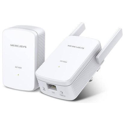 MERCUSYS MP510 KIT AV1000 Powerline Wi-Fi Kit | 1000 Mbps HomePlug AV2 | 300 Mbps Wi-Fi 4 | Gigabit Ethernet | Wi-Fi Clone | 128-Bit AES