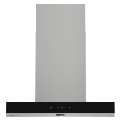 Gorenje WHT644EXGB Built-In Wall Cooker Hood, 60cm, 557m³/h Extraction Rate, T-Shape Design, LED Lighting, Stainless Steel&nbsp;
