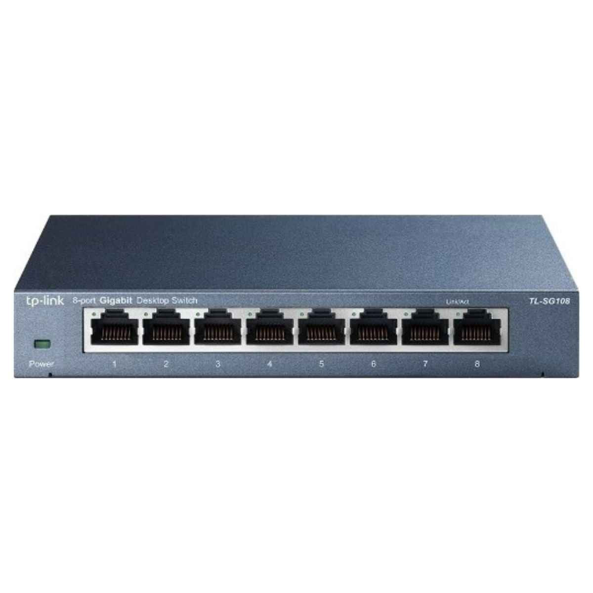 TP-Link TL-SG108 8-Port Gigabit Desktop Switch | 10/100/1000Mbps Ethernet Ports | 16Gbps Switching Capacity | Energy-Efficient Design | Black