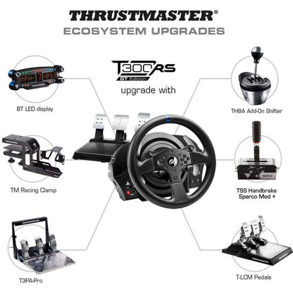 Thrustmaster T300 RS GT Racing Wheel for PS5 and PC, 1080° Wheel Turn, Brushless Motor, Dual Belt System, Magnetic Technology, T3PA-GT Pedals, Black | TM-WHL-T300RS-GT