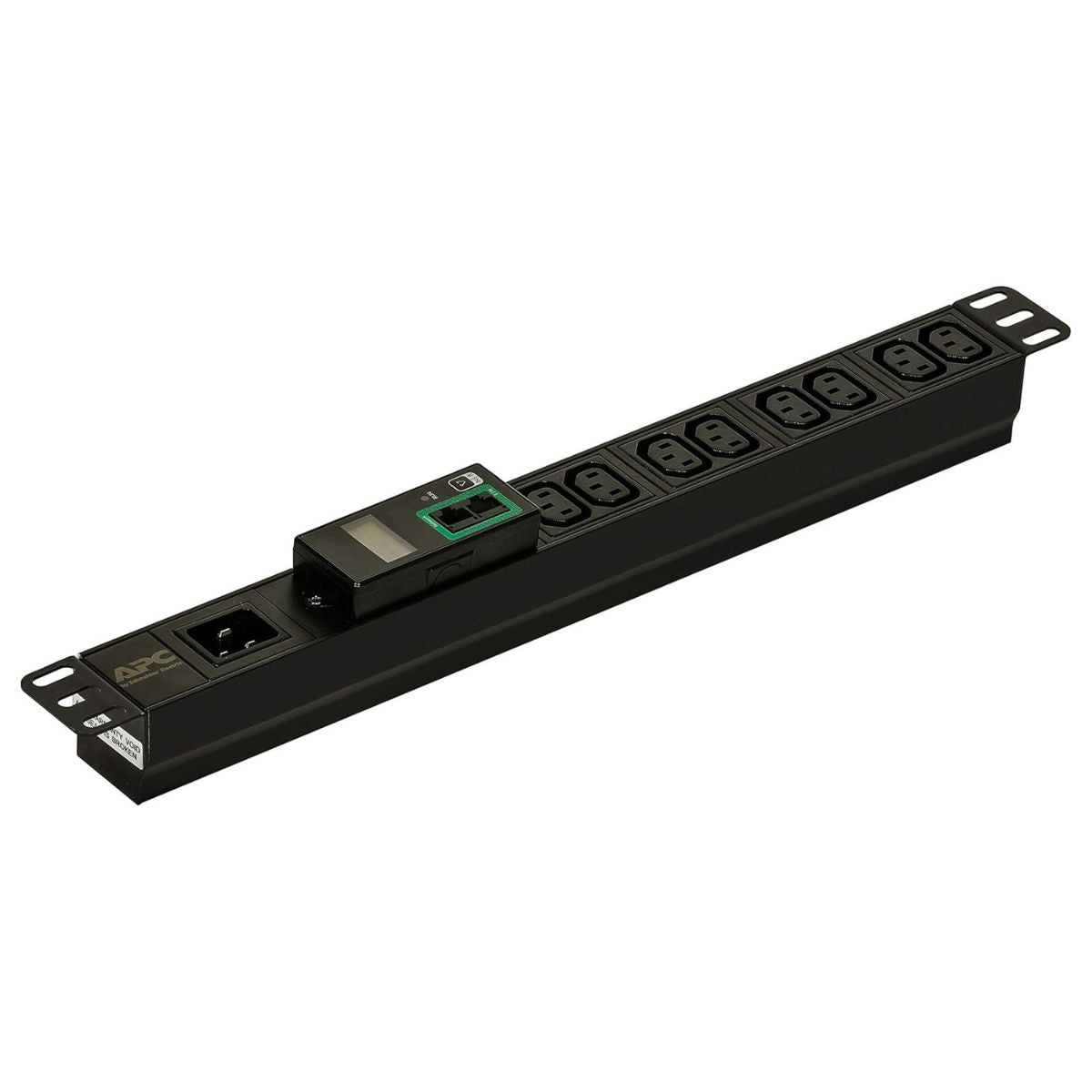 APC Easy Rack PDU Metered 1U | 16A Input | 230V Output | 8 x IEC C13 Outlets | 3680VA Load Capacity | Black | EPDU1016M